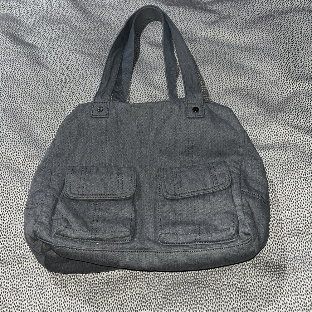 Thirty One Grey Shoulder Women's Bag Tote Purse Handbag Zip Top Pockets